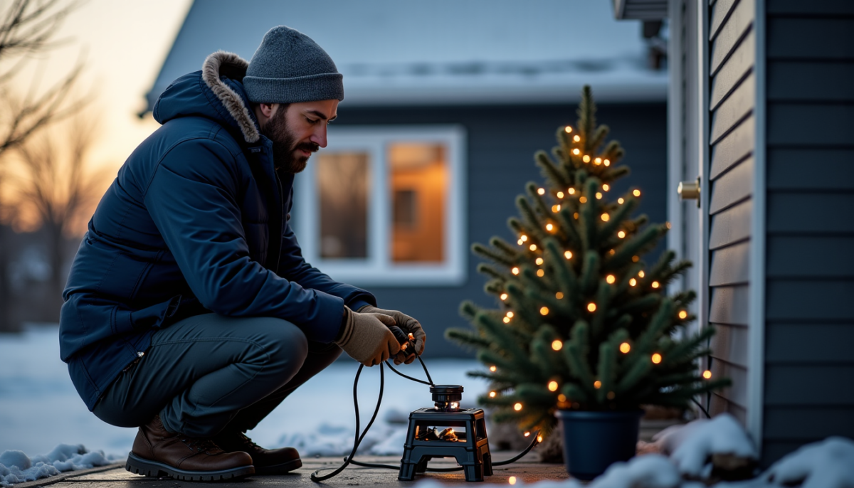 Préparer sa décoration extérieure de Noël : IP44, fixations et raccordements